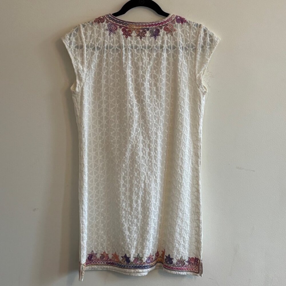 Calypso St. Barth Sashka Embroidered Shift Dress White Multi Color Size S - Picture 6 of 6
